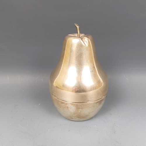 38 - A Continental jar and cover, in the form of a pear