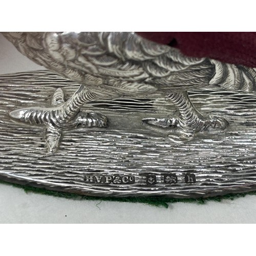 57 - An Edward VII silver novelty silver pin cushion, in the form of a pheasant, by H V Pithney & Co,... 