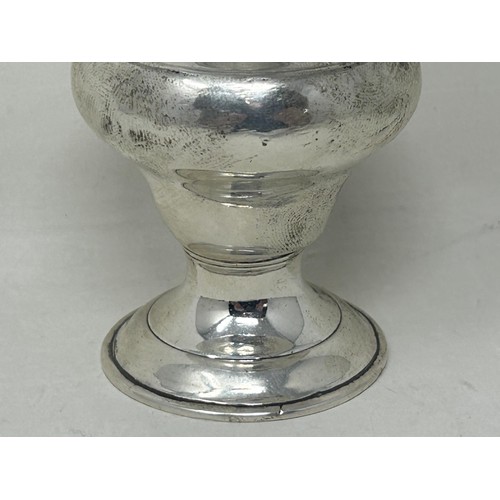 63 - A George III silver sifter, marks rubbed, 2.2 ozt, 14 cm high