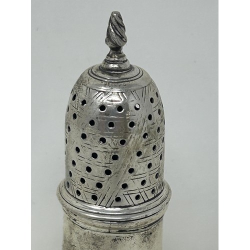 63 - A George III silver sifter, marks rubbed, 2.2 ozt, 14 cm high