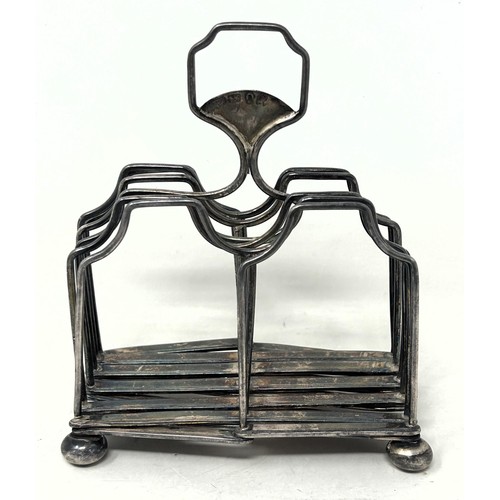 88 - A George III concertina silver six section toast rack, London 1807, 6.8 ozt