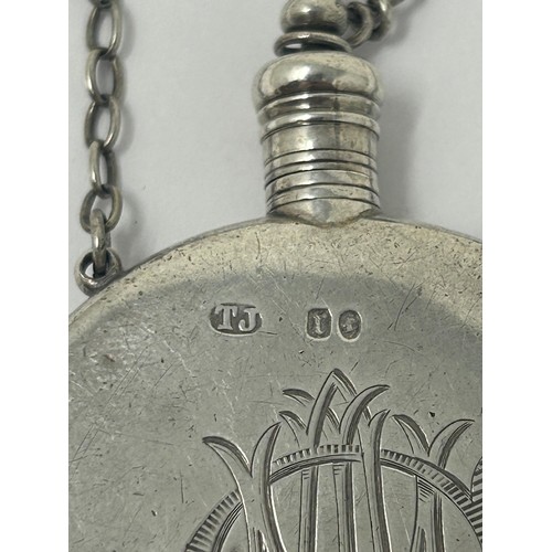 99 - A Victorian silver perfume bottle, London 1858, 33 g