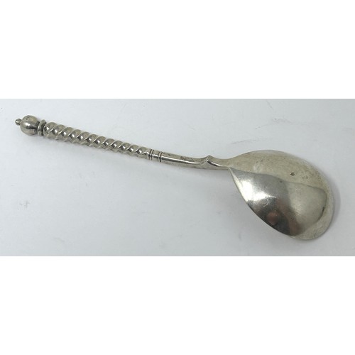 101 - A Russian silver coloured metal spoon, 1895