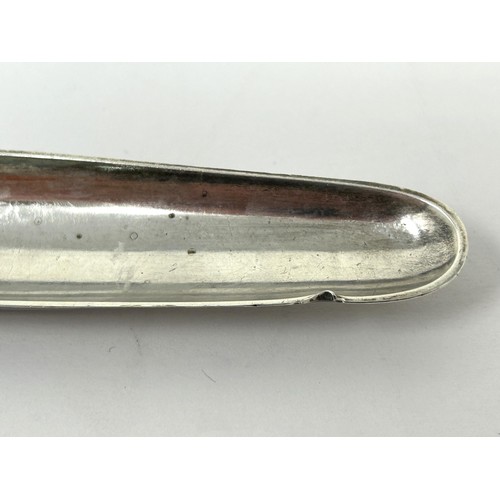 105 - An 18th century silver marrow scoop, marks indistinct