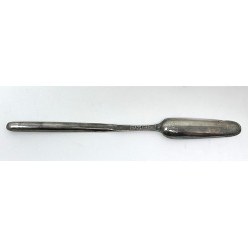 105 - An 18th century silver marrow scoop, marks indistinct