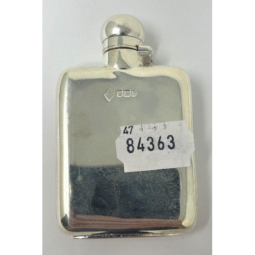 124 - A Victorian silver hip flask, Sheffield 1894, 2.3 ozt