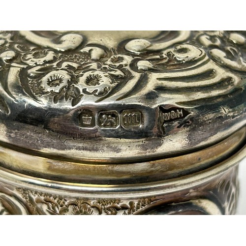 134 - An Edward VII silver cylindrical box and cover, Sheffield 1901, 1.5 ozt