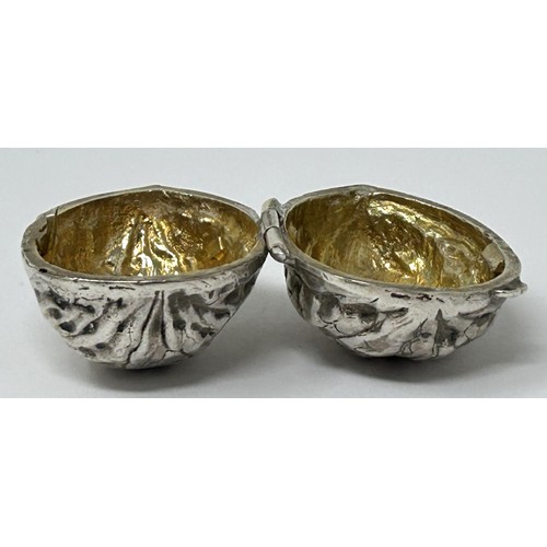 135 - A rare William IV silver nutmeg holder, in the form of a walnut, London 1833