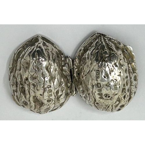 135 - A rare William IV silver nutmeg holder, in the form of a walnut, London 1833