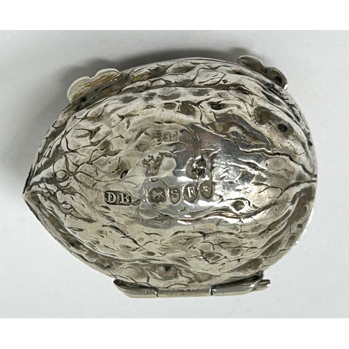 135 - A rare William IV silver nutmeg holder, in the form of a walnut, London 1833