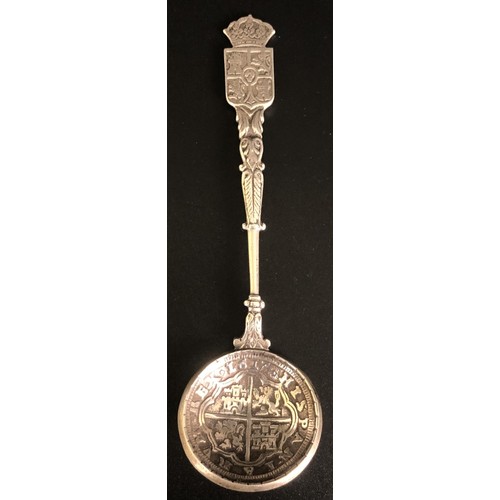 140 - A pair of Continental silver coloured metal spoons (2)