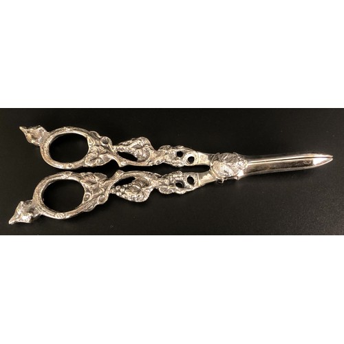 149 - A pair of Continental silver coloured metal grape scissors