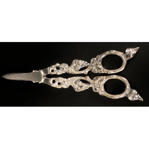 149 - A pair of Continental silver coloured metal grape scissors