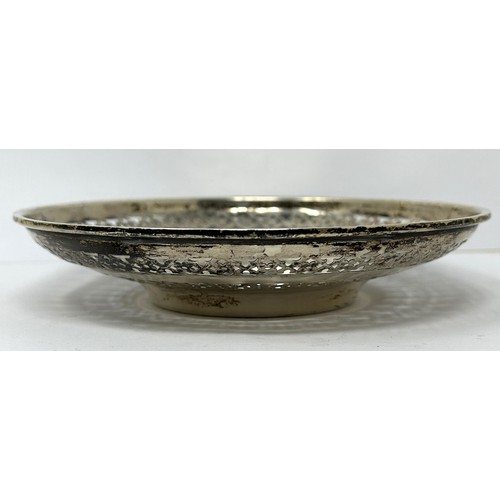 151 - A sterling silver pierced dish