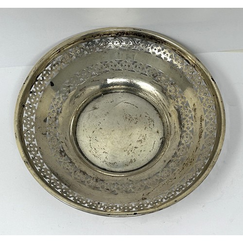 151 - A sterling silver pierced dish