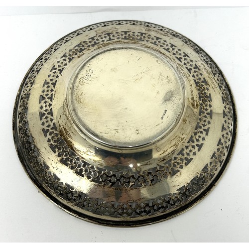 151 - A sterling silver pierced dish