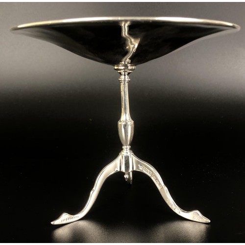 157 - A pair of Edward VII silver stands, in the form of tripod tables, Sheffield 1909 (2)