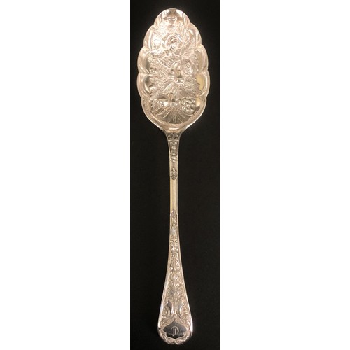 166 - A pair of silver coloured metal berry spoons (2)