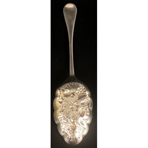 166 - A pair of silver coloured metal berry spoons (2)