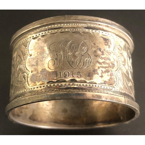 197 - Assorted napkin rings and a sifter spoon, various dates and marks, 5.9 ozt (8)