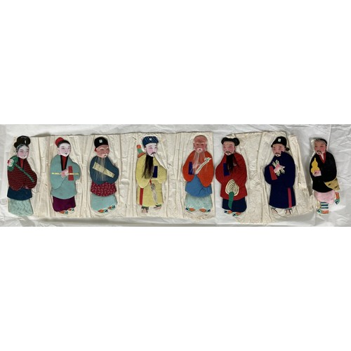 1083 - A Japanese fan picture, 50 cm wide, and a modern Japanese print, 33 x 50, a modern Chinese embroider... 