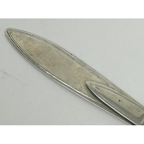 109 - A Tiffany & Co silver coloured metal letter opener, 21.2 g