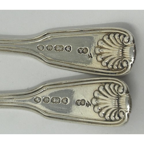 147 - A pair of George III Old English pattern sauce ladles, and assorted teaspoons, 10.4 ozt