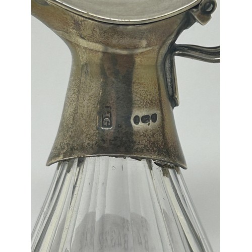 167 - A George III cut glass and silver mounted ewer, London 1791, 20 cm high