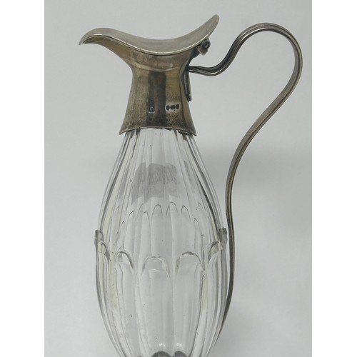 167 - A George III cut glass and silver mounted ewer, London 1791, 20 cm high