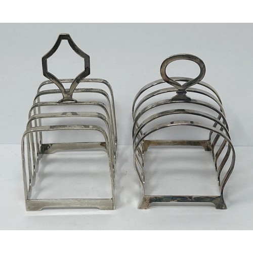 186 - An Elizabeth II silver toast rack, Birmingham 1960, another, Birmingham 1937, 2.3 ozt (2)