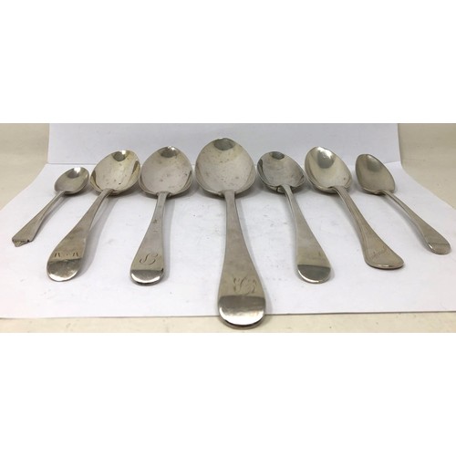 216 - A George III Old English pattern silver spoon, and assorted other spoons, various dates and marks, 7... 