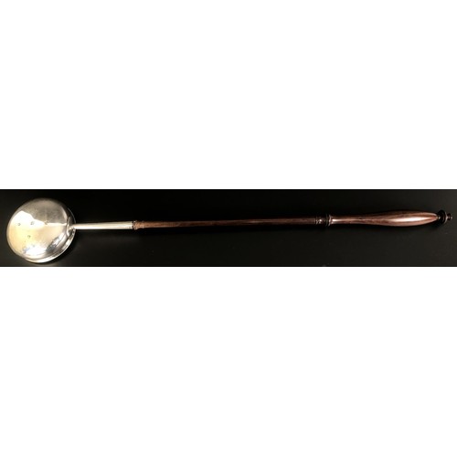 256 - A William IV silver toddy ladle, with a turned wooden handle, Glasgow 1836