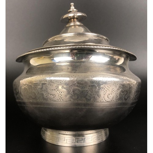 270 - A George III silver oval tea caddy, London 1807, 14.7 ozt