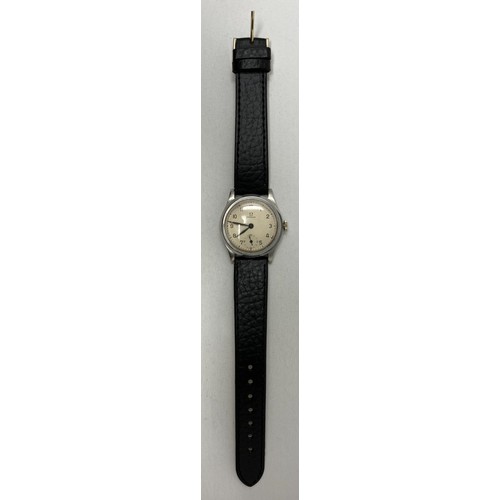 339 - A ladies stainless steel Omega wristwatch, on a later leather strap