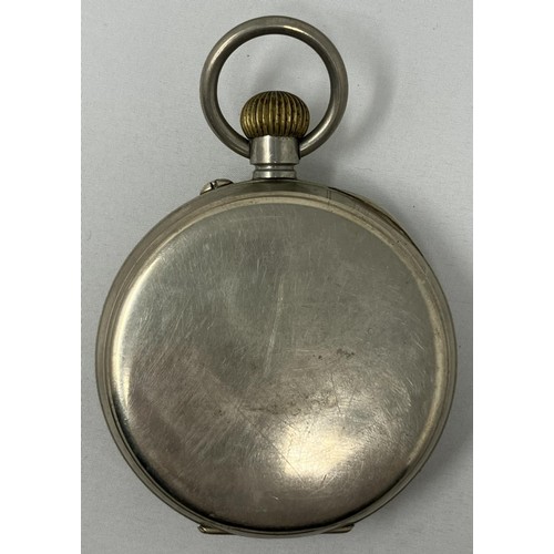 342 - A silver plated open face pocket watch