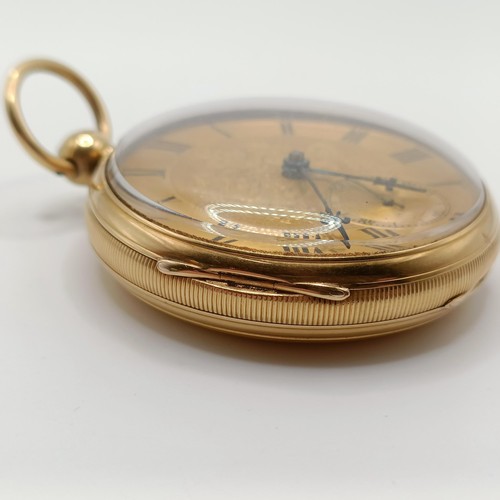 362 - An 18ct gold open face pocket watch, by F Whiteway of Ulverston, and an associated key (2)