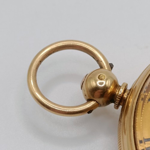 362 - An 18ct gold open face pocket watch, by F Whiteway of Ulverston, and an associated key (2)