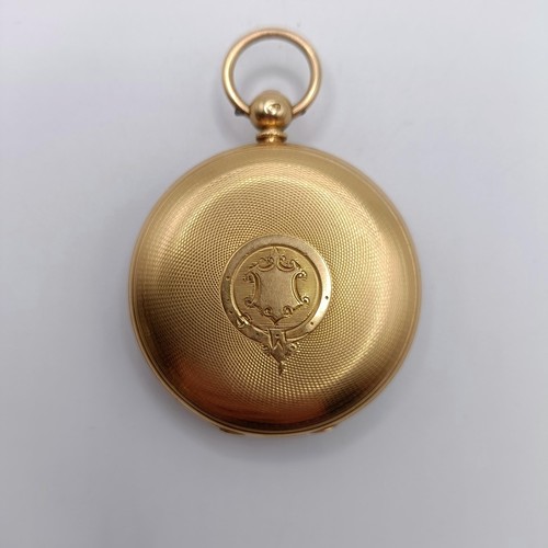 362 - An 18ct gold open face pocket watch, by F Whiteway of Ulverston, and an associated key (2)