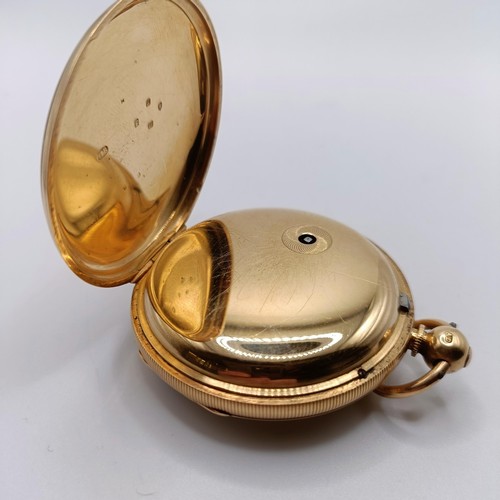 362 - An 18ct gold open face pocket watch, by F Whiteway of Ulverston, and an associated key (2)