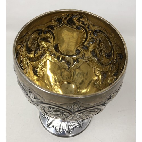 234 - A George III silver goblet, London 1785, 9.6 ozt