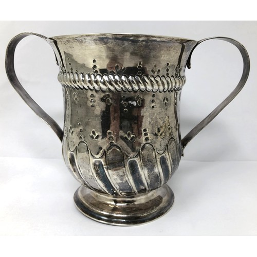 239 - A George III silver two handle porringer, London 1770, 5.8 ozt