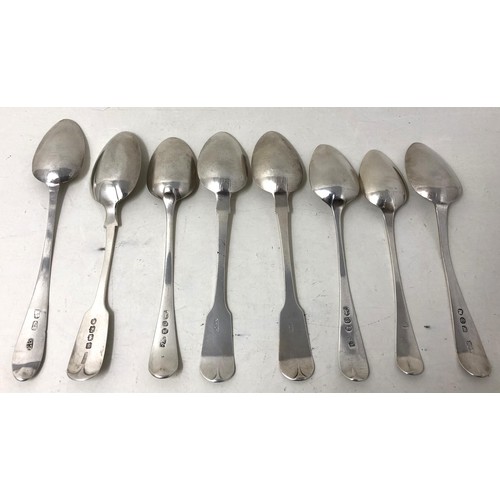 244 - Assorted silver teaspoons, various dates and marks, 3.6 ozt (8)