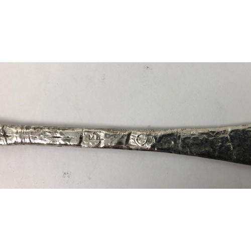 248 - A Charles II trefid rat tail spoon, London 1654, 1.3 ozt