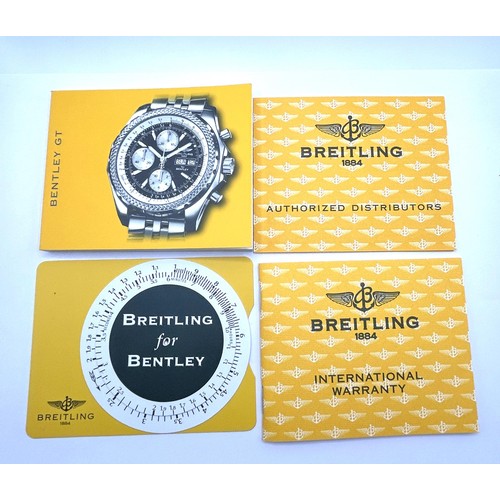 375 - A gentleman's stainless steel Breitling for Bentley Chronometer wristwatch, boxed with paperwork