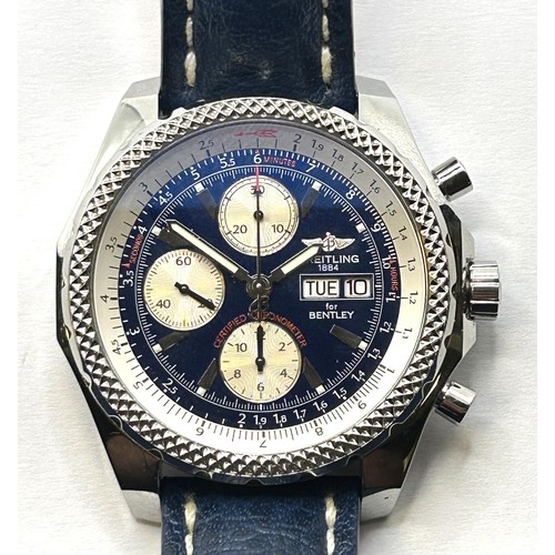 375 - A gentleman's stainless steel Breitling for Bentley Chronometer wristwatch, boxed with paperwork