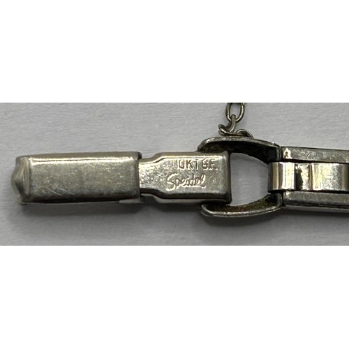 378 - A ladies white gold and diamond Benrus cocktail wristwatch, on a later strap