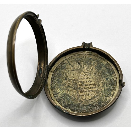 380 - An 18th century pair cased pocket watch, the enamel dial with Roman numerals, the movement signed Jn... 