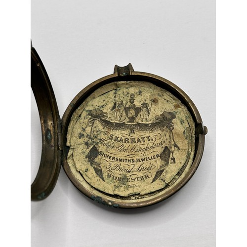 380 - An 18th century pair cased pocket watch, the enamel dial with Roman numerals, the movement signed Jn... 