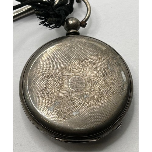 381 - A silver open face pocket watch, the enamel dial signed Dupin Geneve, with Roman numerals and subsid... 