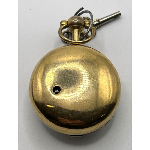 382 - An 18th century pair cased pocket watch, the enamel dial with Roman numerals, the movement signed Wi... 